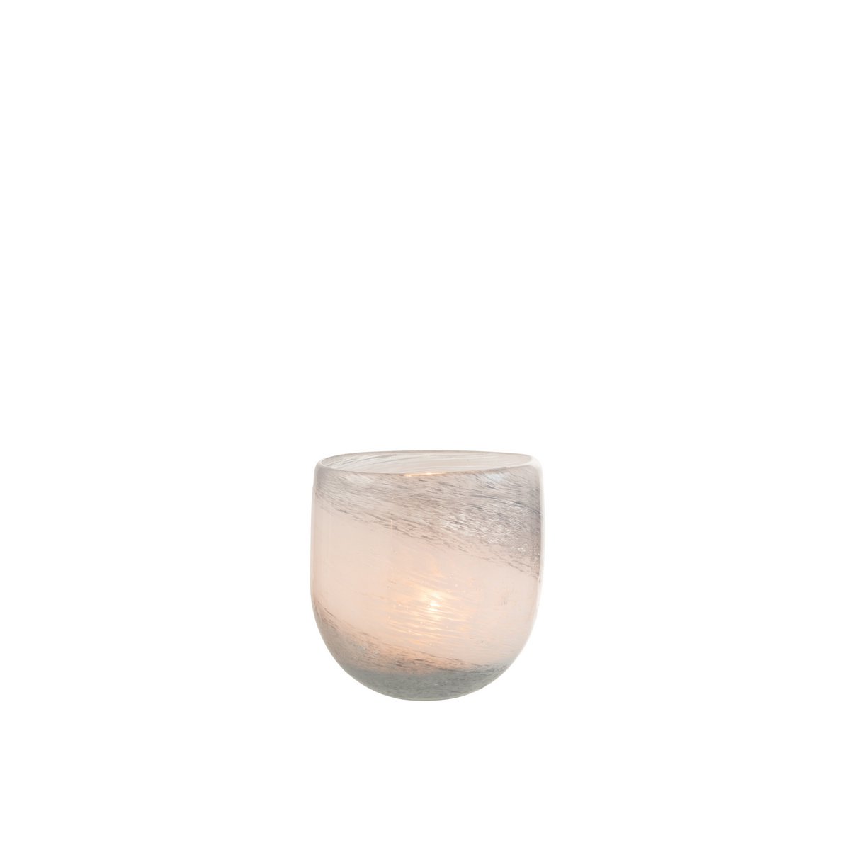 Lanterne J-Line Denim en verre, détail du motif bleu