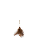 Suspension J-Line en plume marron, vue de face montrant texture et design