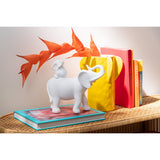 Détail de l'éléphant porte bébé en polyresine blanc