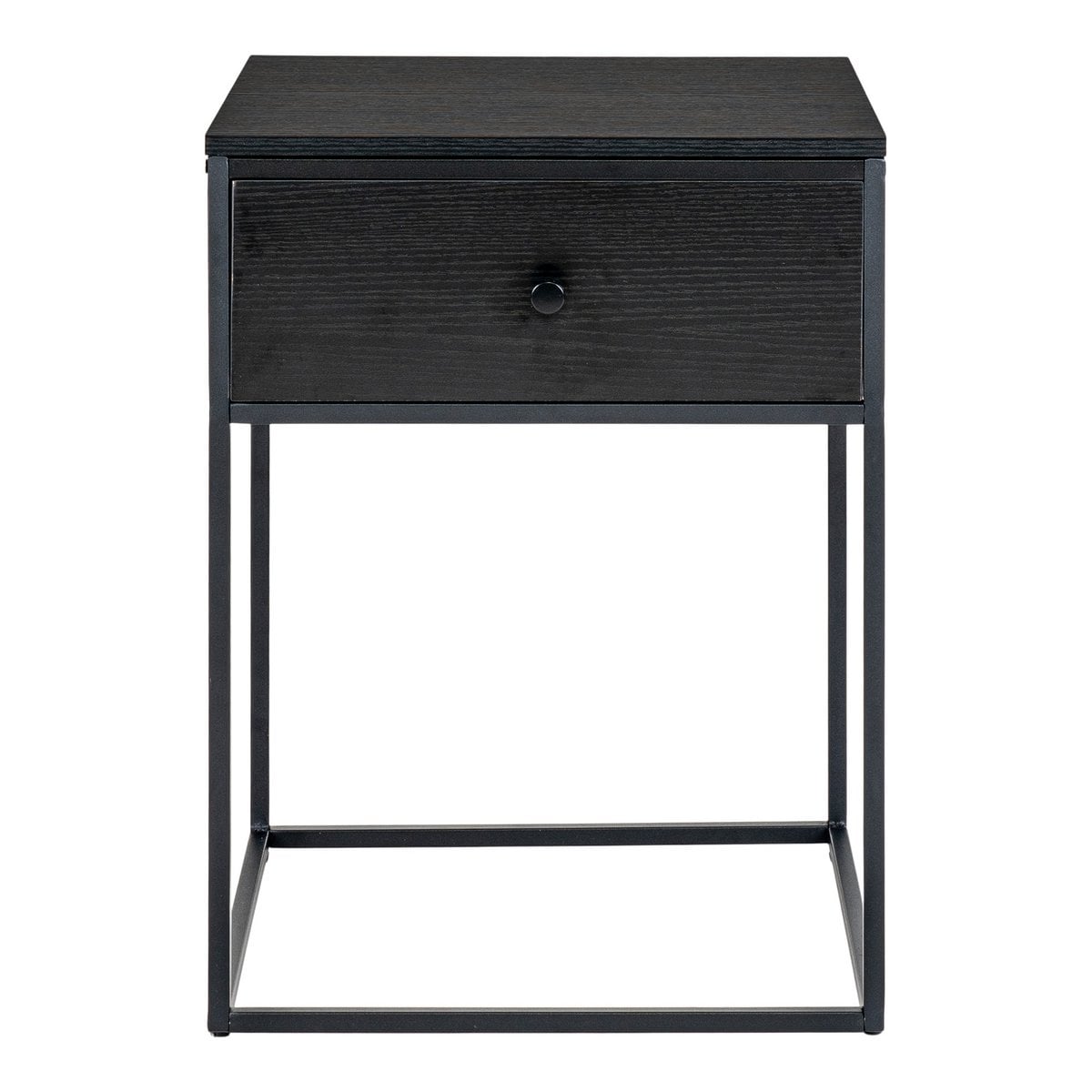 Table d'appoint Vita en acier noir avec tiroir spacieux