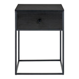 Table d'appoint Vita en acier noir avec tiroir spacieux