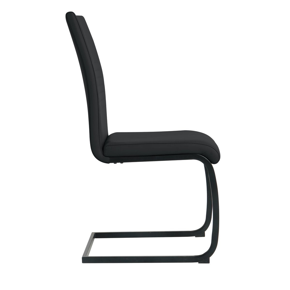 Chaises cantilever, détail du similicuir noir