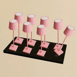 Lot de 8 lampes de table rechargeables rose avec station