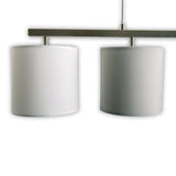 4 pendentif "Tilde", lampe à pendule en métal classique et textile en gris et blanc, avec cadre E27, réglable en hauteur, 86 cm de long, idéal comme lampe à manger