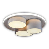 Le plafond LAIR 3-LED "Eppan" Ø 56 cm, en métal, plastique et textile en gris, LED intégrés, éclairage pour le salon, le bureau ou l'espace d'entrée