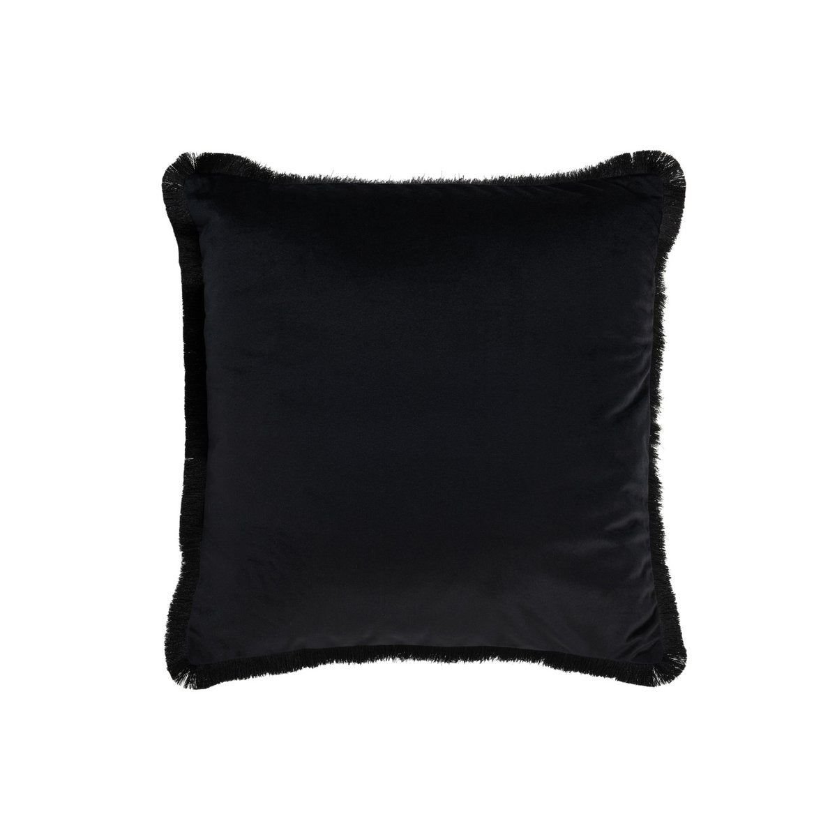 Coussin J-Line Alpha Square noir, vue de face avec texture en polyester