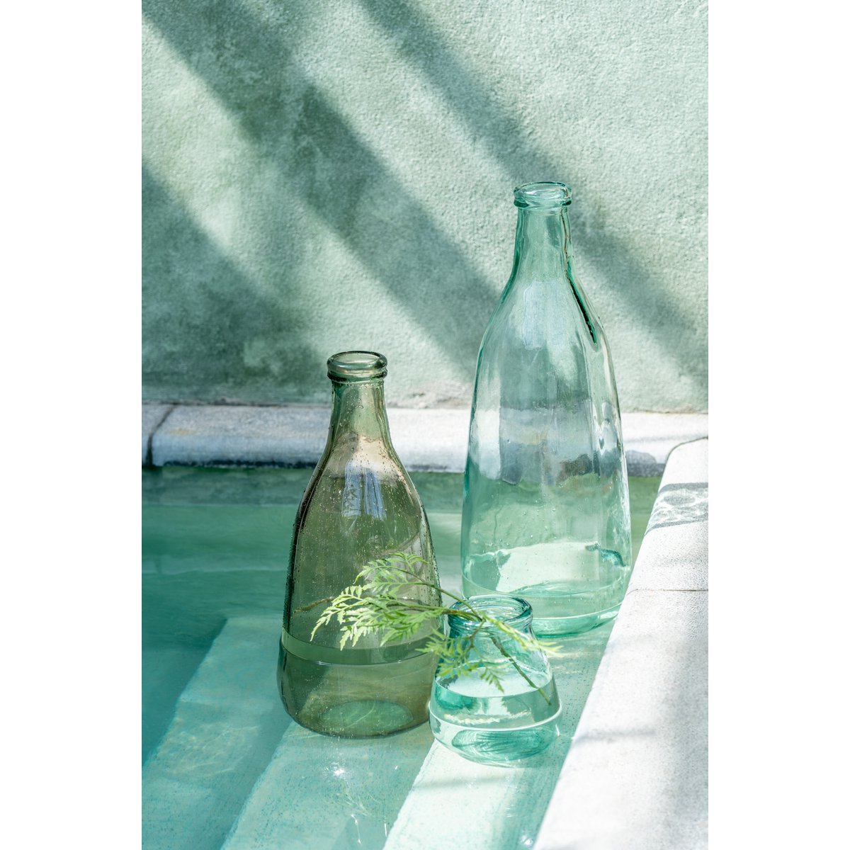 Vase J-Line avec détails de texture en verre transparent