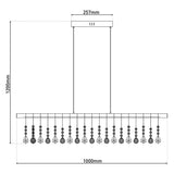 Longueur de la lampe LED "Nobilis" Environ 100 cm, en métal et en plastique en or, avec des LED fermement installées, l'éclairage pour le salon, la salle à manger ou le bureau