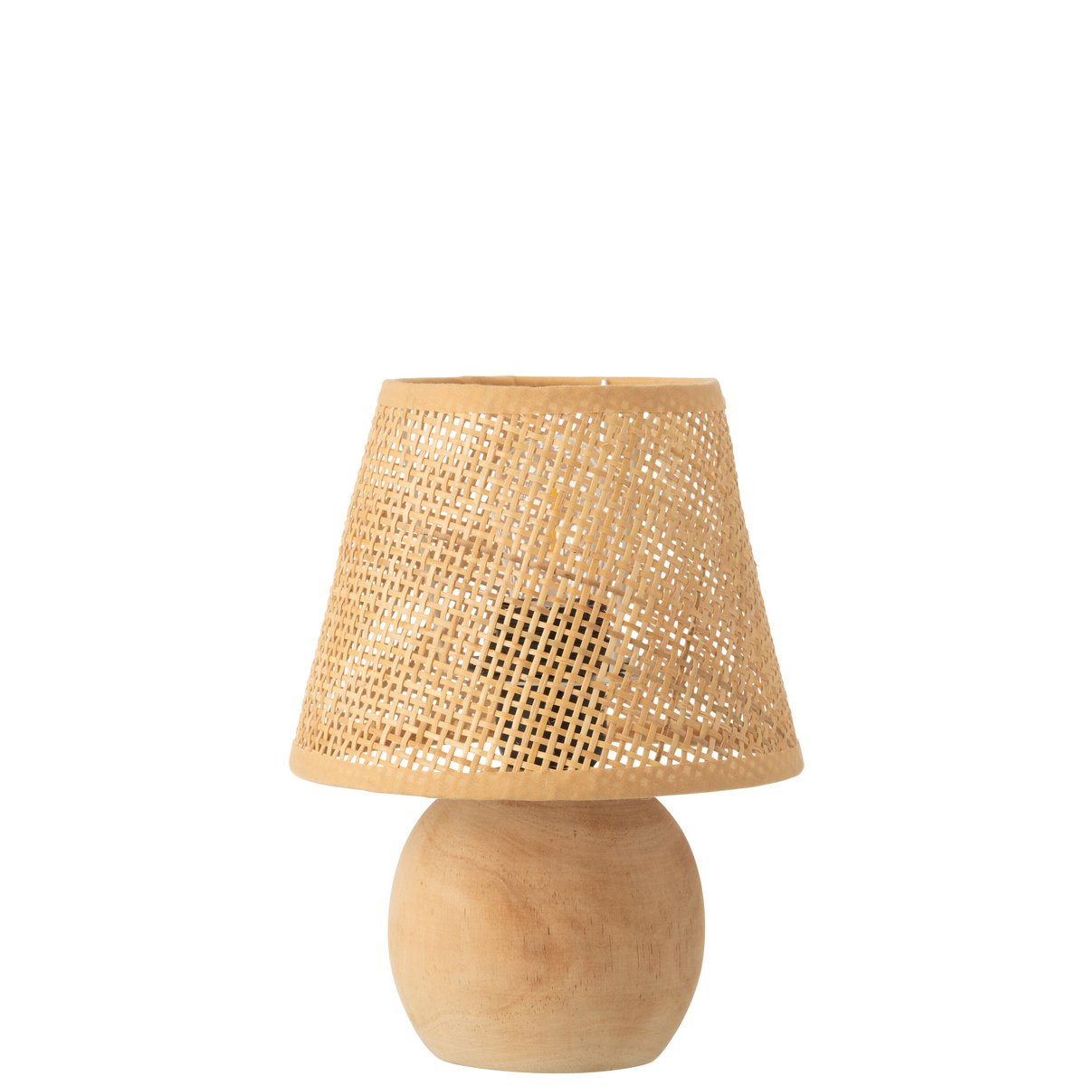 Lampe J-Line en bois naturel et métal, vue de face
