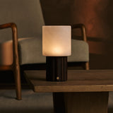 Lampe à poser rechargeable Frank bois foncé