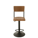 Chaise de bar J-Line en bois et métal marron vue de face