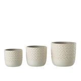Pot de fleurs J-Line en céramique blanche, vue latérale
