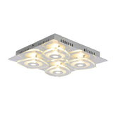 Plafonnier LED Lucca - détail du design moderne en métal et verre