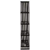 Détail des étagères de la bibliothèque J-Line en bois recyclé noir