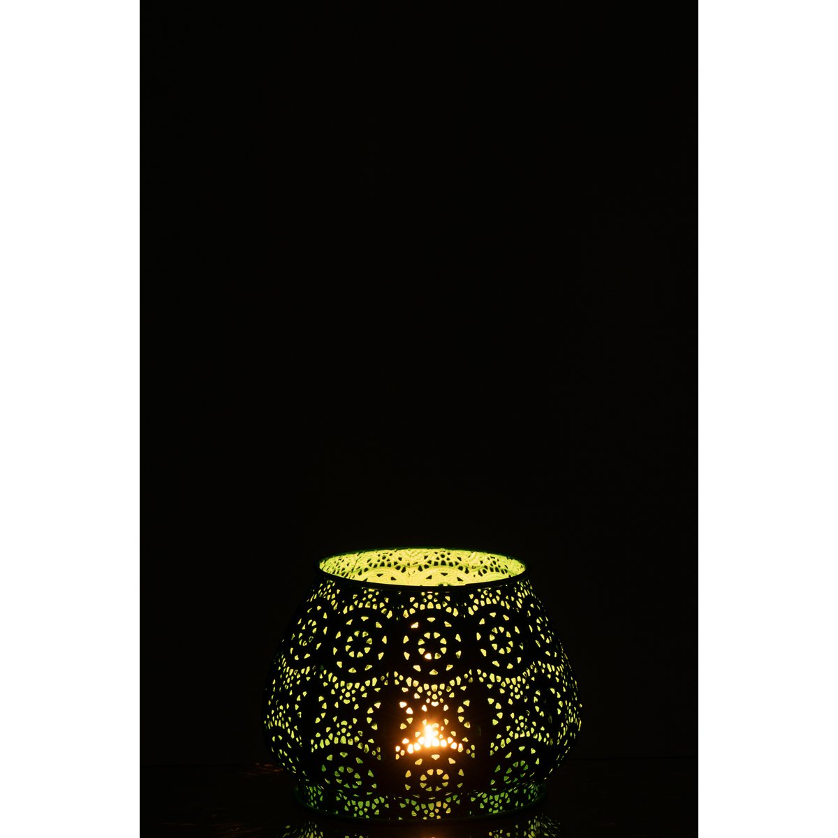 Détail du métal et du verre du photophore J-Line.