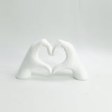 Polyresin Hand Heart blanc - décoration moderne en polyresine