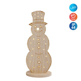 LED WOOD DECOLUM "Snowy" Petites décorations de Noël en bois dans la nature, avec des LED fermement installées, pour la zone extérieure