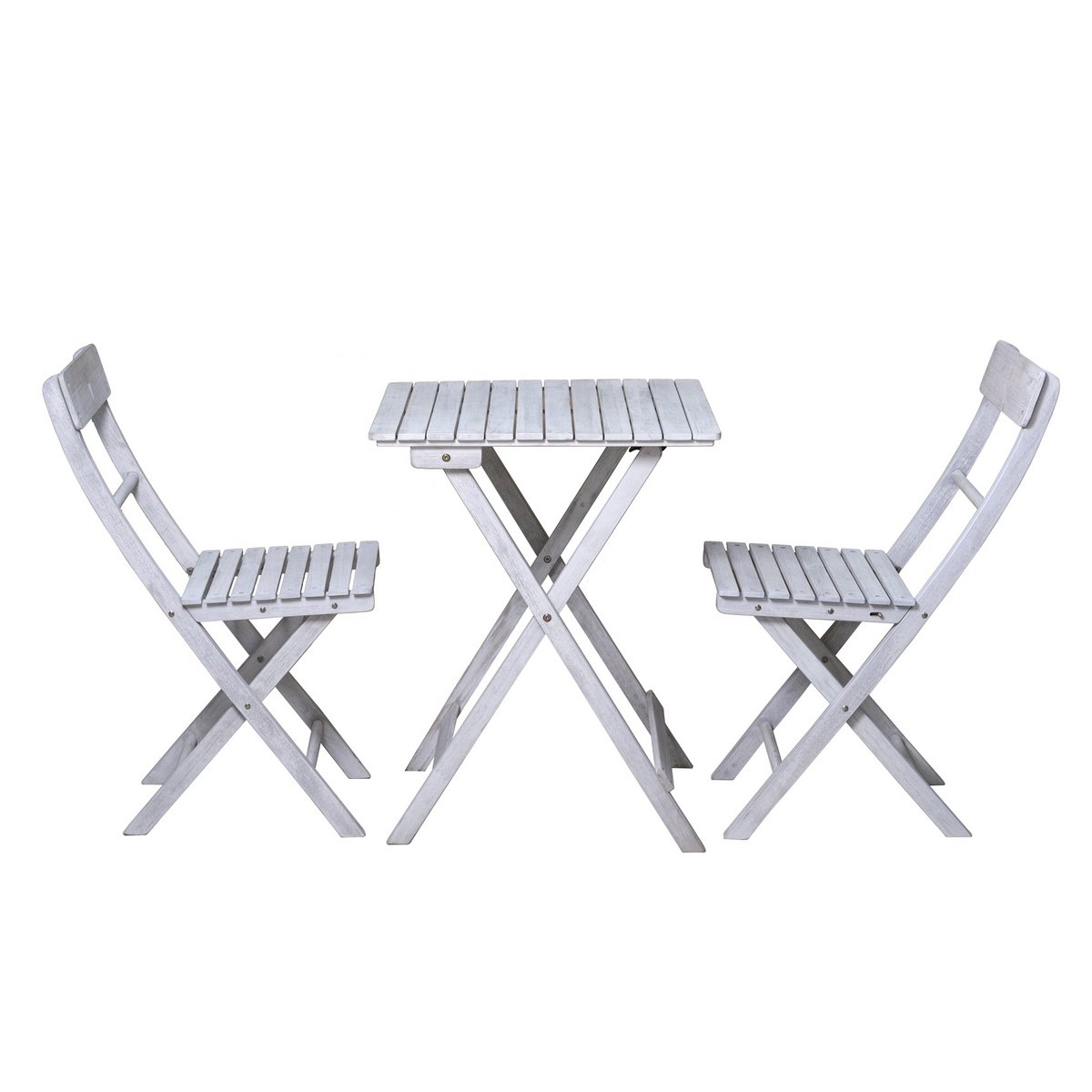 Ensemble salon pliable en bois d'acacia sur balcon