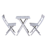 Ensemble salon pliable en bois d'acacia sur balcon
