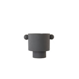 Pot Inka Kana en céramique anthracite avec poignées sculpturales