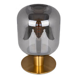 Verre Light Light "Alessio", 30 cm de haut, Ø 20 cm, métal de couleur or, verre fumé, E14