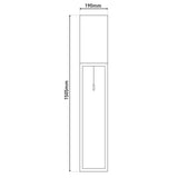 Lampe debout "Alfa", lampadaire moderne en métal et textile en chrome / gris foncé, avec une prise E27, 150,5 cm de haut, lampe chic pour le couloir, le salon et le bureau