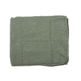 Plaid Charlotte vieux vert en coton matelassé, élégant et raffiné