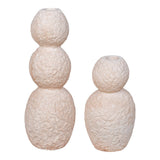 Bougeoir en ciment naturel, vue de face, design épuré