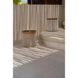 Détails du panier Pandan 231, coquillages et tissage naturel