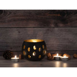 Candle Holder Set Porte-toilette en 2 parties Florin Forne Sphérique Black Matt Gilded à l'intérieur