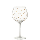 Verre à vin Coeur J-Line en verre transparent avec finition dorée