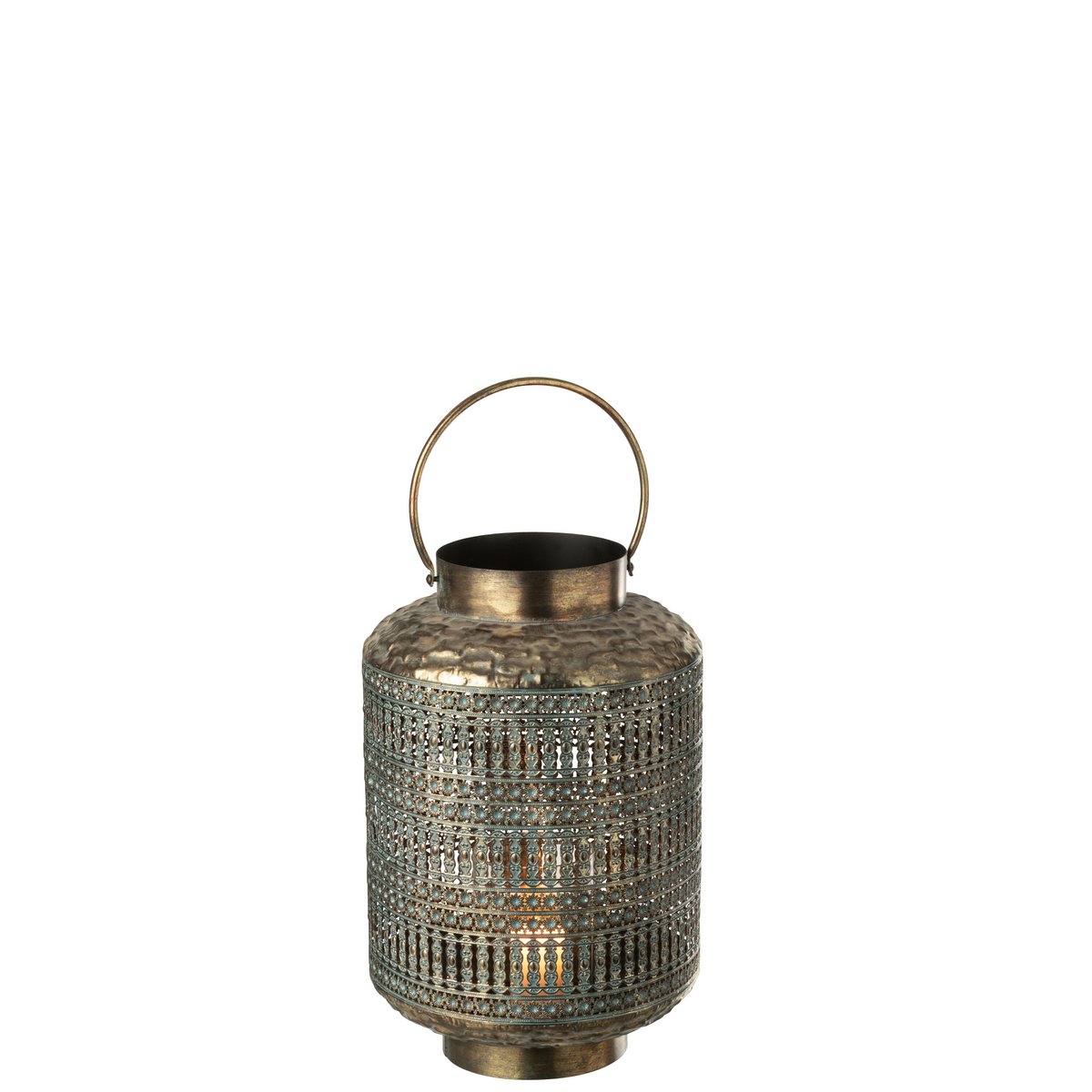Lanterne J-Line Antique Cylindre en bronze, vue de face