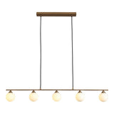 Suspension Halifax en laiton avec cordon en tissu, vue de face
