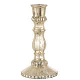 Bougeoir J-Line Oriental en verre argenté, vue de face