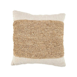 Housse de coussin Timbre en raphia naturel