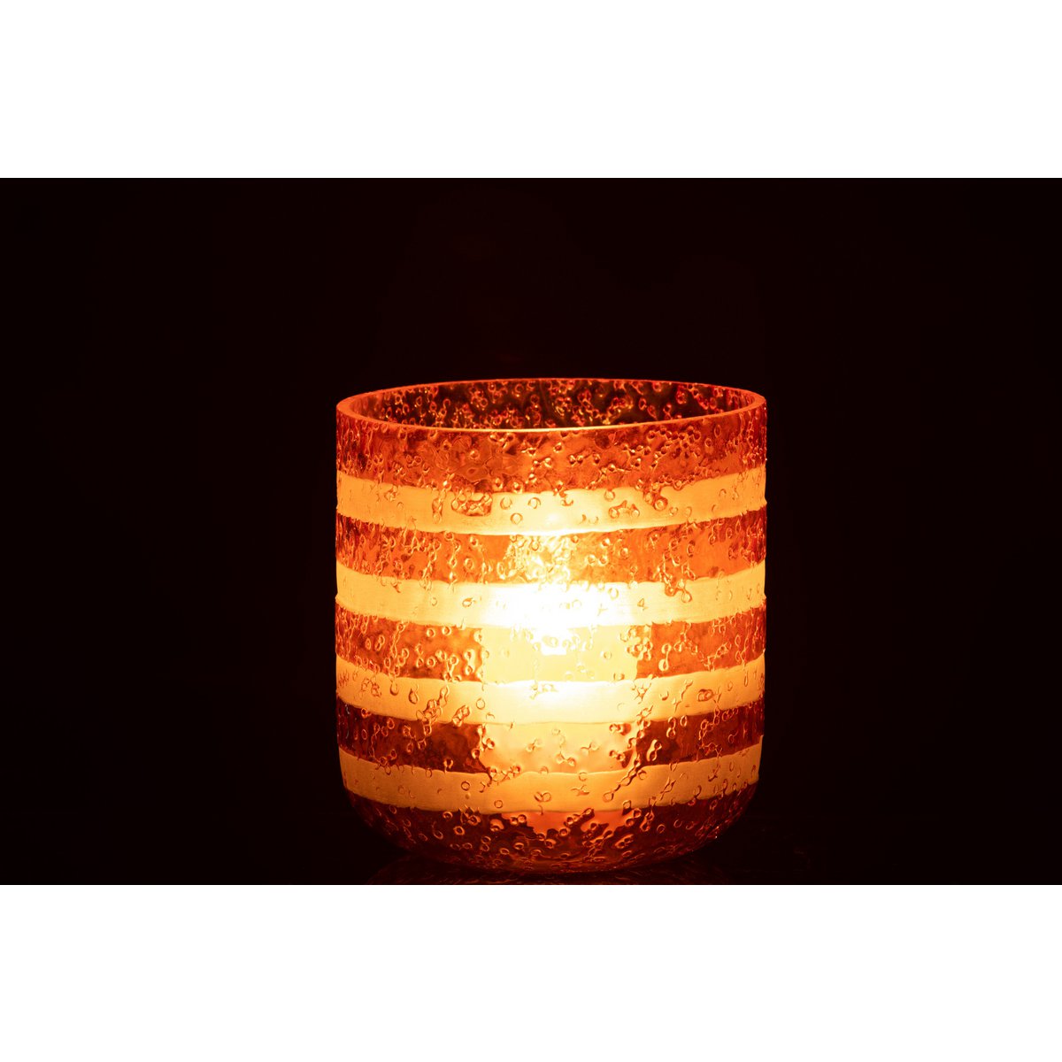Lanterne J-Line Stripes sur une table en bois