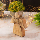 Decof Figure Angel Wooden Figure 15x13cm Master Box 36 Pieces de décoration de Noël Lucky Angel Wood Mango