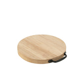 Planche à découper ronde J-Line en bois naturel - vue de face
