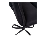 Vue latérale du coussin Cleveland noir sur une chaise blanche