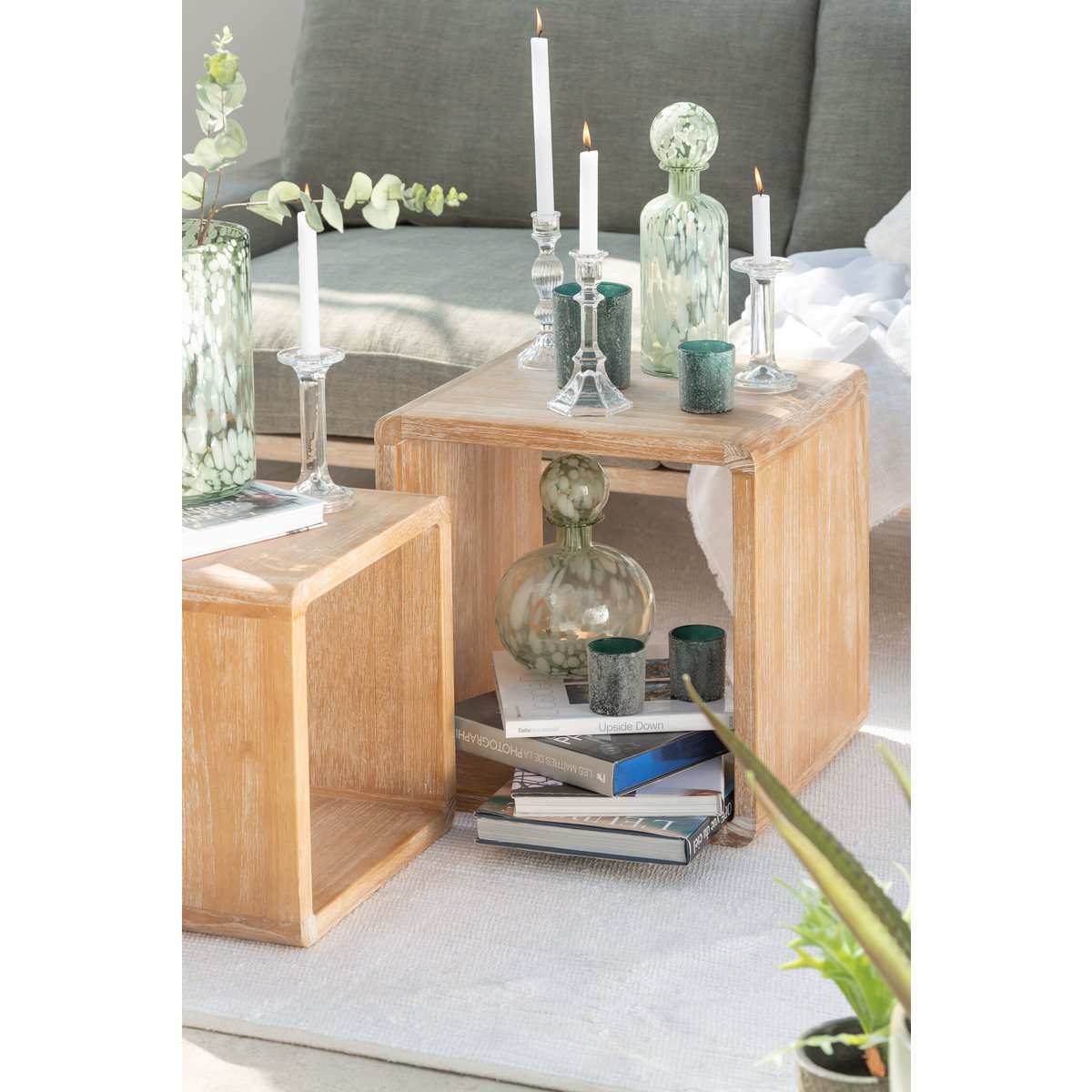 Bougeoir J-Line, détail du socle en verre