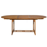 Table ovale en acacia avec finition naturelle