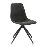 Chaise de salle à manger Monaco en microfibre grise avec pieds en métal noir