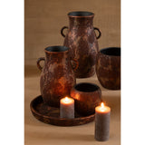 Pot de fleur J-Line Round Terra en céramique marron avec plante