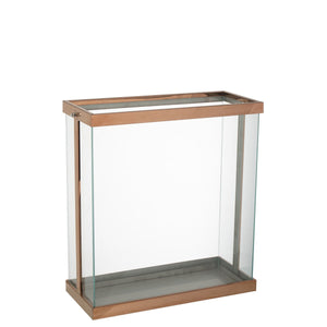 J-Line Lanterne Rectangulaire Enma Fer/Verre Cuivre Large
