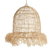 Suspension Casita en herbe mendong avec franges naturelles