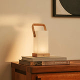 Lampe rechargeable en bois marron clair Harper