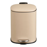 Poubelle Lodi avec pédale et couvercle ouvert, métal beige