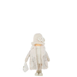 Figurine J-Line Fille avec Sac - polyrésine blanche, élégante et moderne