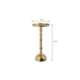 Table d'appoint Duco Or - vue latérale mettant en avant le pied central