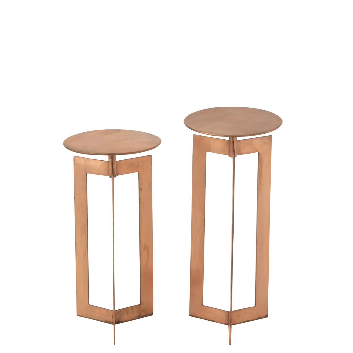 Détail du métal cuivré de la table d'appoint J-Line Zino High